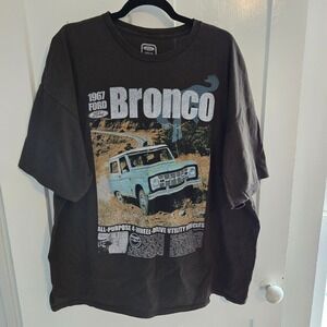 Ford Bronco 1967 Vintage Graphic T-Shirt Mens Brown XL Short Sleeve Crewneck